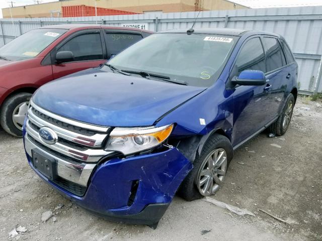 2FMDK3JC0DBB92073 - 2013 FORD EDGE SEL BLUE photo 2