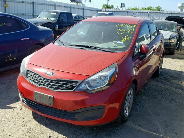 KNADM4A30E6400180 - 2014 KIA RIO LX RED photo 2