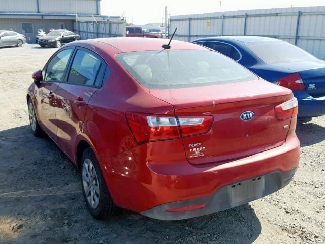 KNADM4A30E6400180 - 2014 KIA RIO LX RED photo 3