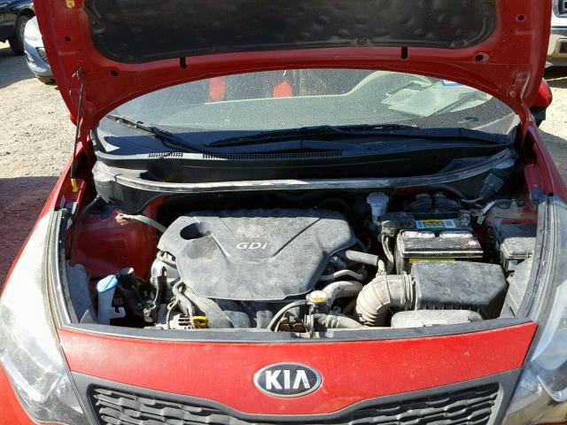 KNADM4A30E6400180 - 2014 KIA RIO LX RED photo 7