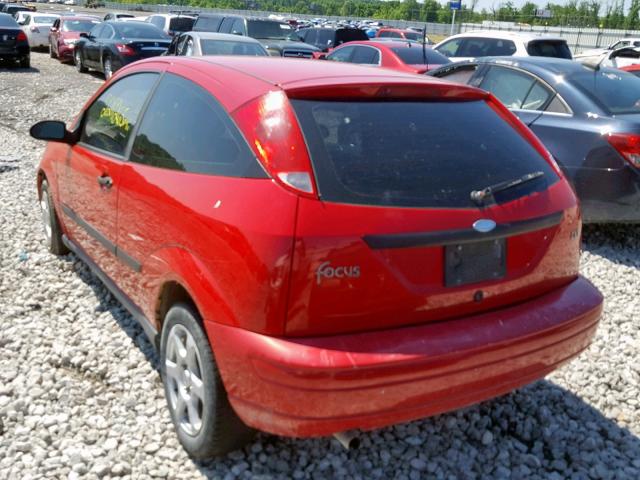 3FAFP31352R114777 - 2002 FORD FOCUS ZX3 RED photo 3