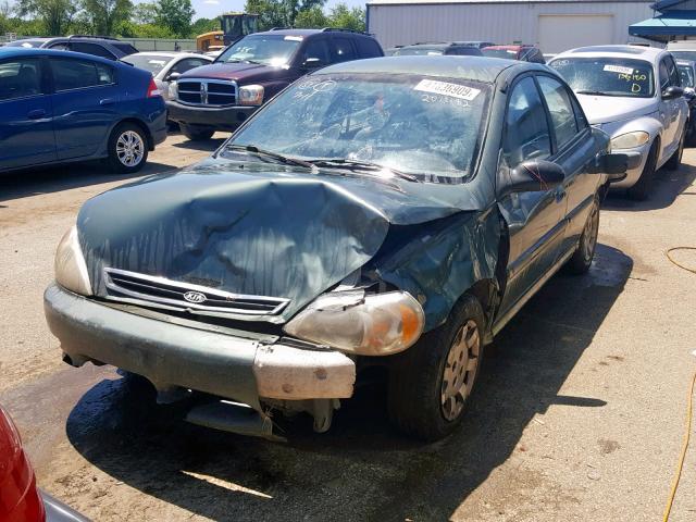 KNADC123526137874 - 2002 KIA RIO BLUE photo 2