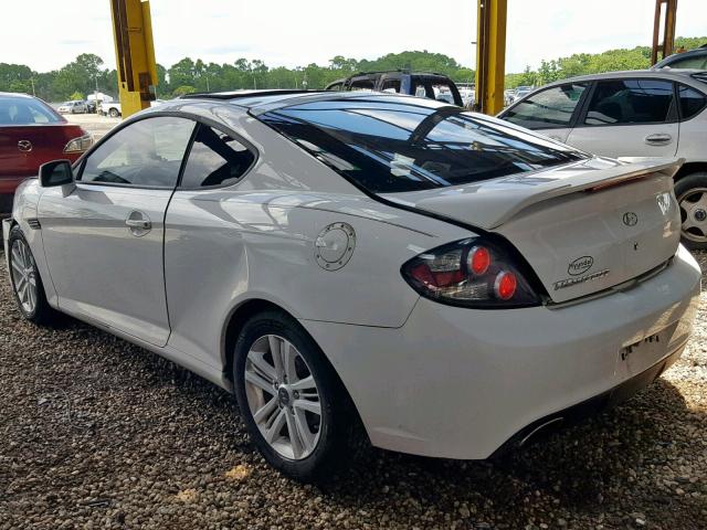 KMHHM66D78U266037 - 2008 HYUNDAI TIBURON GS WHITE photo 3