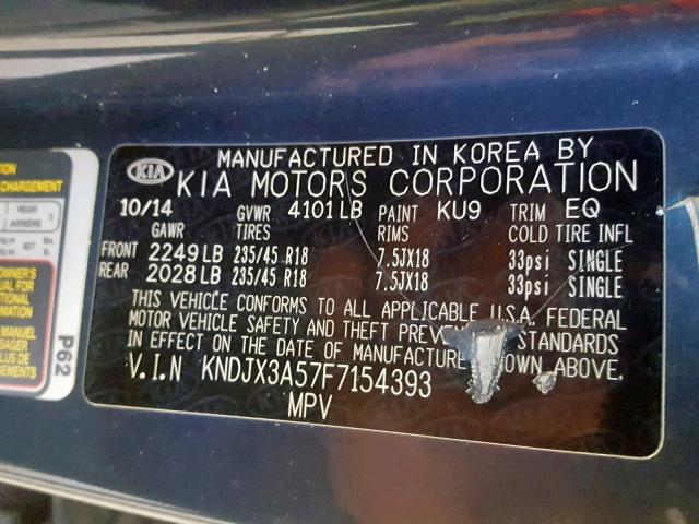 KNDJX3A57F7154393 - 2015 KIA SOUL ! Mavi foto 10