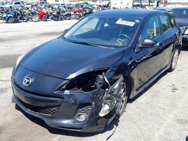 JM1BL1M63C1588821 - 2012 MAZDA 3 S BLACK photo 2