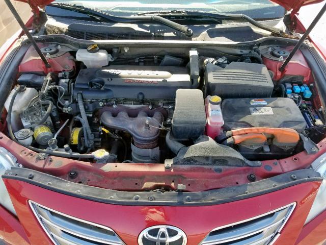 4T1BB46K99U065367 - 2009 TOYOTA CAMRY HYBR RED photo 7