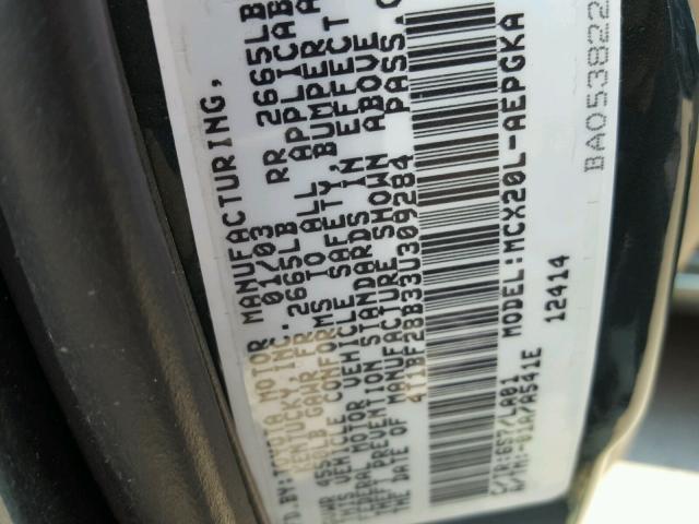 4T1BF28B33U309284 - 2003 TOYOTA AVALON XLE GREEN photo 10