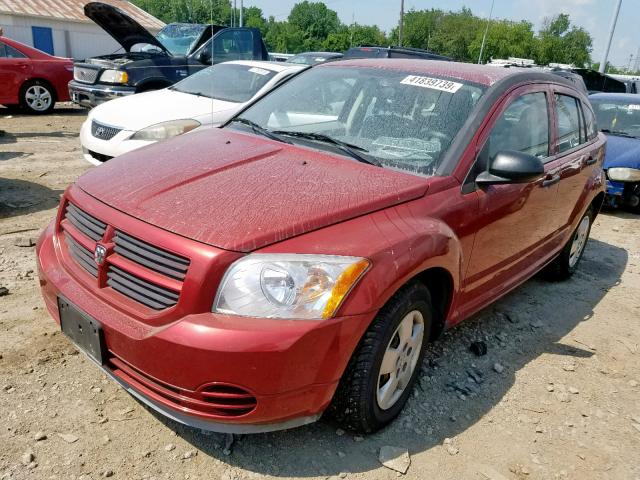 1B3HB28BX7D236500 - 2007 DODGE CALIBER BURGUNDY photo 2