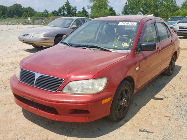 JA3AJ26EX3U018355 - 2003 MITSUBISHI LANCER ES RED photo 2