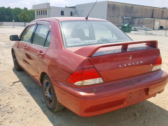 JA3AJ26EX3U018355 - 2003 MITSUBISHI LANCER ES RED photo 3