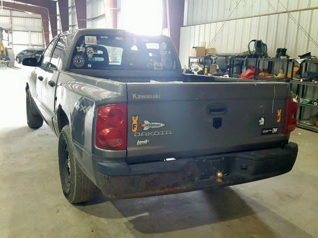 1D7HW28KX5S250396 - 2005 DODGE DAKOTA QUA GRAY photo 3