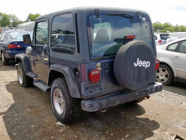 1J4FA49S41P358403 - 2001 JEEP WRANGLER / BLUE photo 3