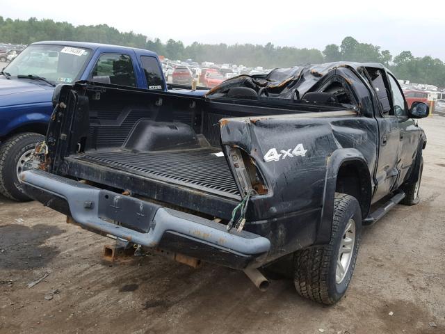 1D7HG38N64S734240 - 2004 DODGE DAKOTA QUA BLACK photo 4