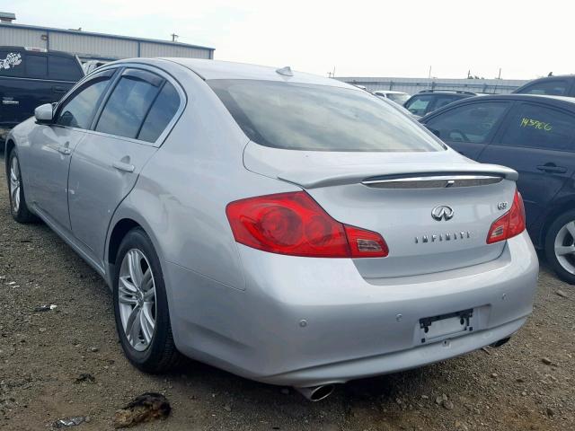 JN1CV6APXDM722977 - 2013 INFINITI G37 BASE SILVER photo 3