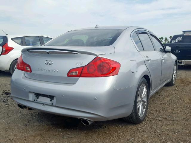 JN1CV6APXDM722977 - 2013 INFINITI G37 BASE SILVER photo 4