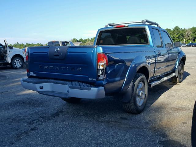 1N6ED29X02C340513 - 2002 NISSAN FRONTIER C BLUE photo 4