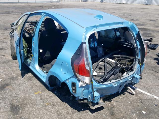 JTDKDTB30G1128622 - 2016 TOYOTA PRIUS C BLUE photo 3