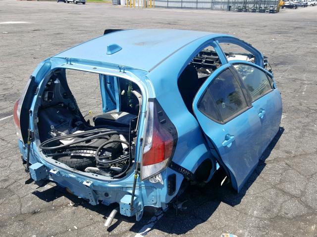 JTDKDTB30G1128622 - 2016 TOYOTA PRIUS C BLUE photo 4