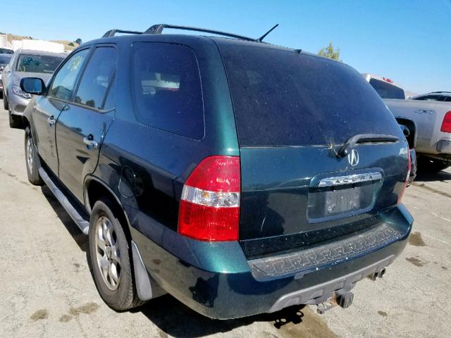 2HNYD18811H518066 - 2001 ACURA MDX TOURIN GREEN photo 3