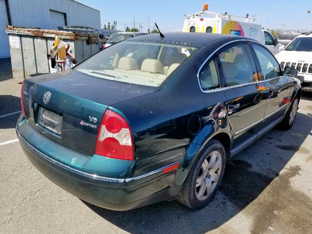 WVWTH63B82P065405 - 2002 VOLKSWAGEN PASSAT GLX GREEN photo 4