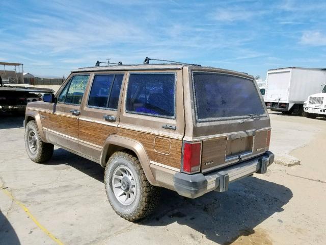 1JCMT7541JT006918 - 1988 JEEP WAGONEER L BROWN photo 3