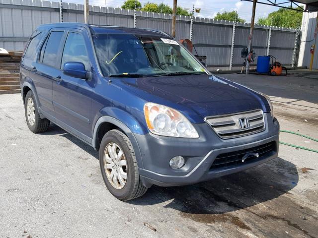 JHLRD78825C037462 - 2005 HONDA CR-V EX BLUE photo 1