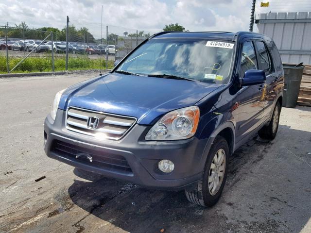 JHLRD78825C037462 - 2005 HONDA CR-V EX BLUE photo 2