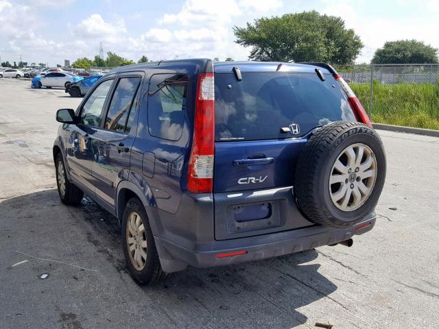 JHLRD78825C037462 - 2005 HONDA CR-V EX BLUE photo 3