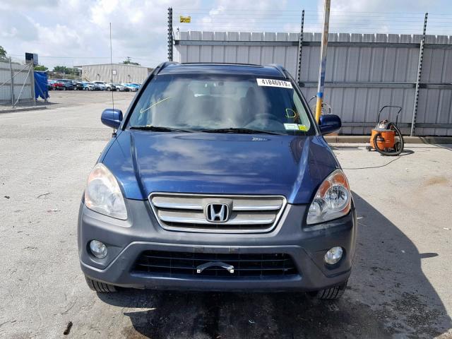 JHLRD78825C037462 - 2005 HONDA CR-V EX BLUE photo 9