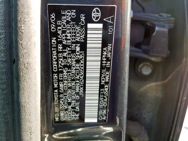 JTKKT624365006351 - 2006 TOYOTA SCION XA GRAY photo 10