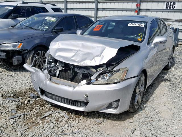 JTHBF5C24B2100867 - 2011 LEXUS IS 250 SILVER photo 2