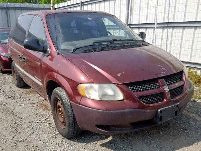 1B4GP25B91B189685 - 2001 DODGE CARAVAN SE MAROON photo 1