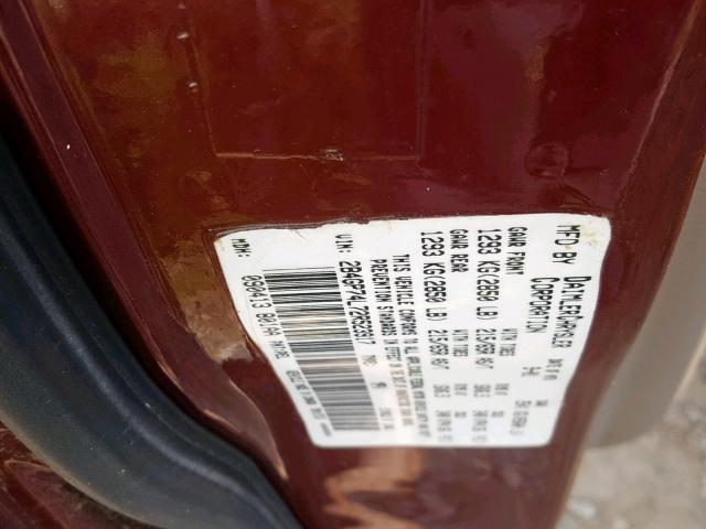 1B4GP25B91B189685 - 2001 DODGE CARAVAN SE MAROON photo 10