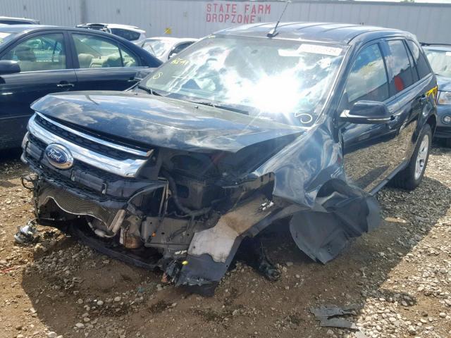 2FMDK3JC7EBB61937 - 2014 FORD EDGE SEL BLACK photo 2