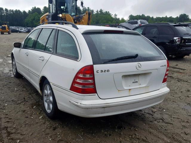 WDBRH84J93F393126 - 2003 MERCEDES-BENZ C 320 4MAT WHITE photo 3