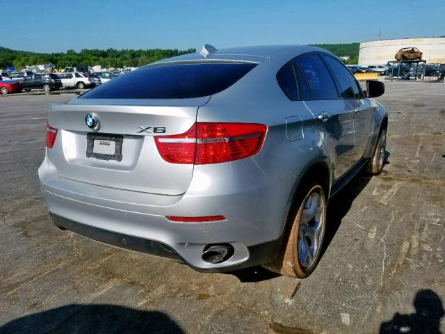 5UXFG2C56BLX05250 - 2011 BMW X6 XDRIVE3 SILVER photo 4