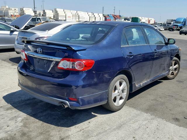 2T1BU4EE1BC689967 - 2011 TOYOTA COROLLA BA BLUE photo 4