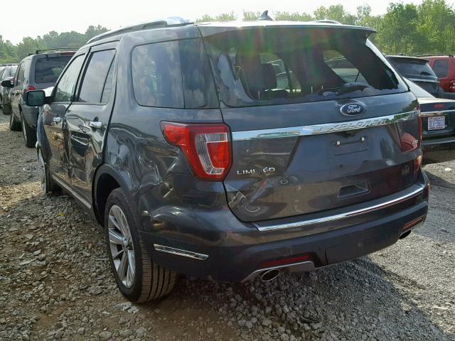 1FM5K8F83KGB10235 - 2019 FORD EXPLORER L GRAY photo 3