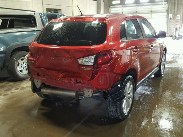 4A4AP3AU4DE006470 - 2013 MITSUBISHI OUTLANDER RED photo 4