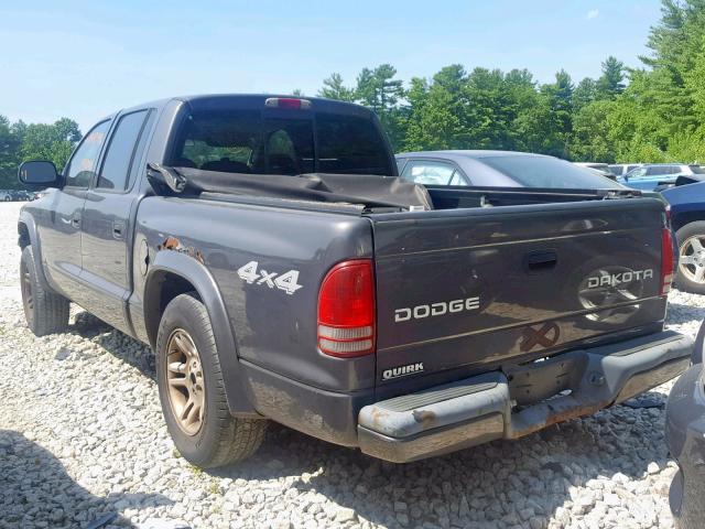 1D7HG38NX3S168565 - 2003 DODGE DAKOTA QUA GRAY photo 3