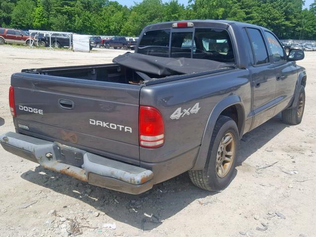 1D7HG38NX3S168565 - 2003 DODGE DAKOTA QUA GRAY photo 4