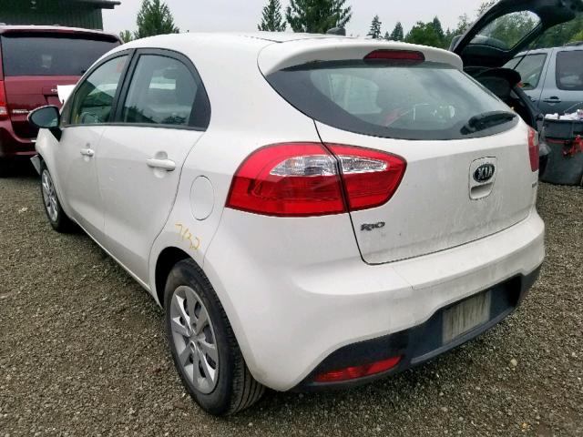 KNADM5A38E6409070 - 2014 KIA RIO LX WHITE photo 3