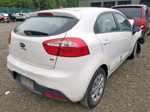 KNADM5A38E6409070 - 2014 KIA RIO LX WHITE photo 4