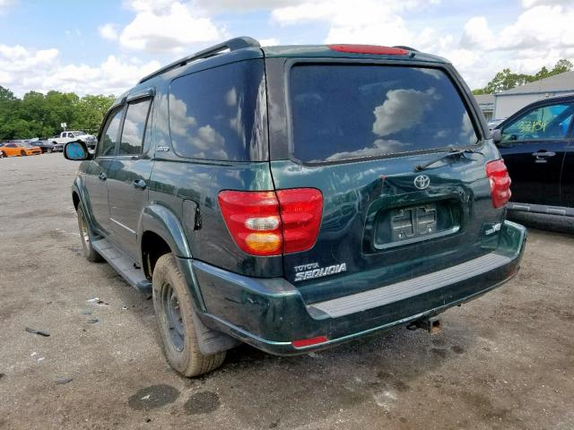 5TDZT38A91S048575 - 2001 TOYOTA SEQUOIA LI GREEN photo 3