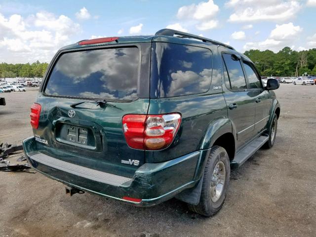 5TDZT38A91S048575 - 2001 TOYOTA SEQUOIA LI GREEN photo 4