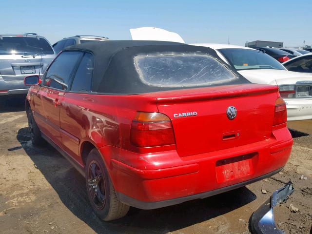 3VWCC21VX1M811908 - 2001 VOLKSWAGEN CABRIO GLS RED photo 3