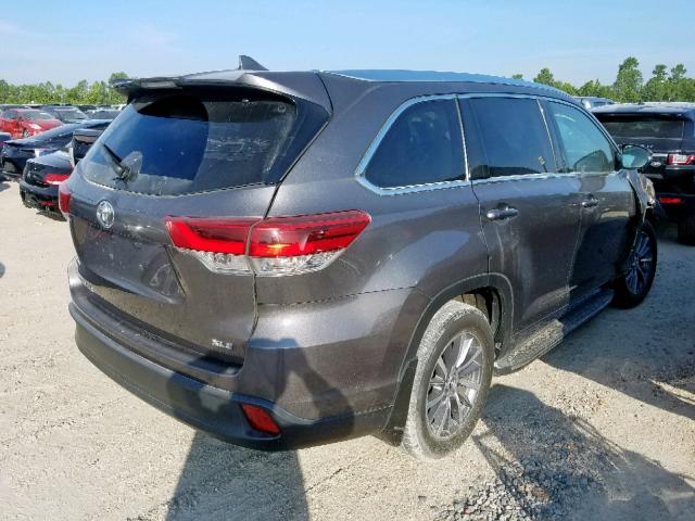 5TDKZRFHXHS196859 - 2017 TOYOTA HIGHLANDER GRAY photo 4