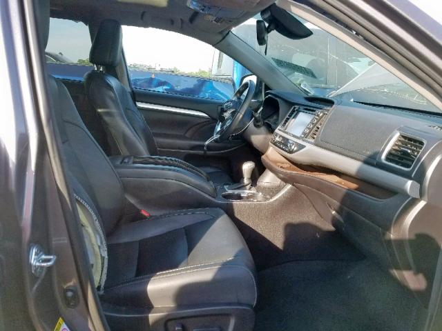 5TDKZRFHXHS196859 - 2017 TOYOTA HIGHLANDER GRAY photo 5