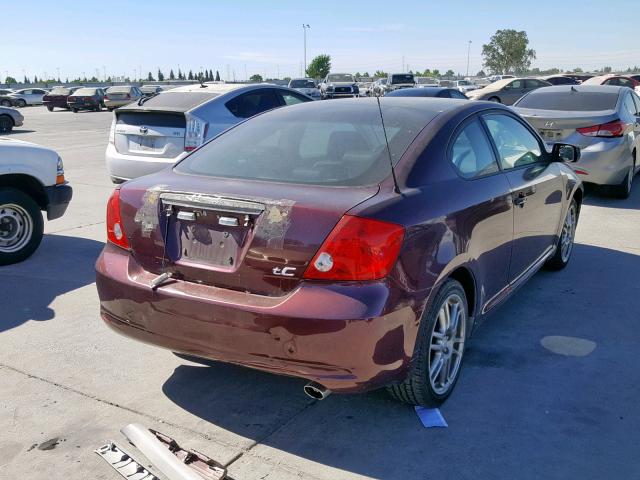 JTKDE177670206275 - 2007 TOYOTA SCION TC PURPLE photo 4