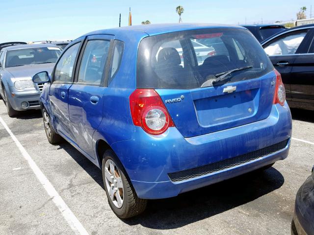 KL1TD66E79B307259 - 2009 CHEVROLET AVEO LS BLUE photo 3